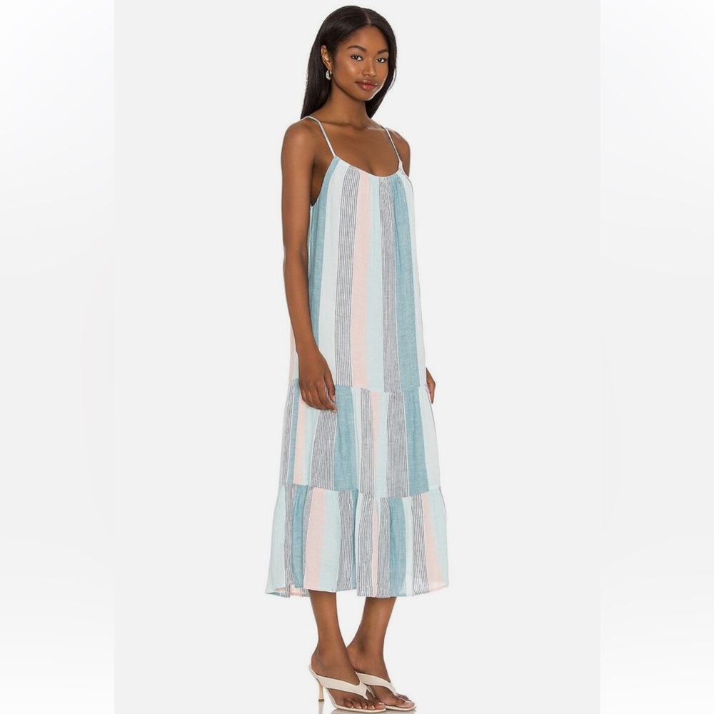 NWOT RAILS Adora Sleeveless Linen Blend Midi Dress in Highland Stripe - Picture 4 of 12